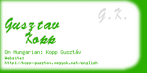 gusztav kopp business card