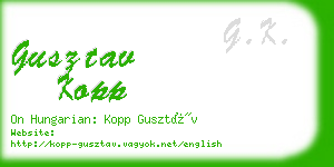 gusztav kopp business card